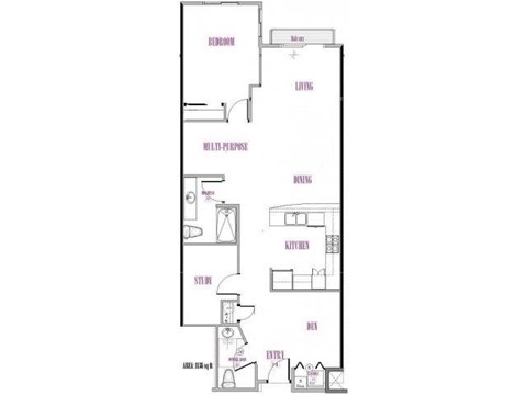 A floor plan of a house with labeled rooms such as Bedroom, Living Room, Kitchen, Bath, and Attic.